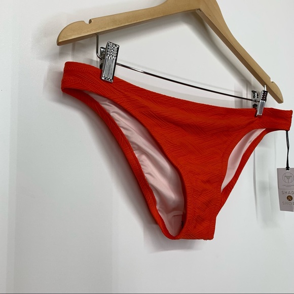 Shade & Shore Deep Orange Swimsuit Bikini Bottoms Low Coverage Cheeky New Nwt - Picture 4 of 16